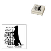 モダン フローラル ライブラリー キャット ラバースタンプ (押印)