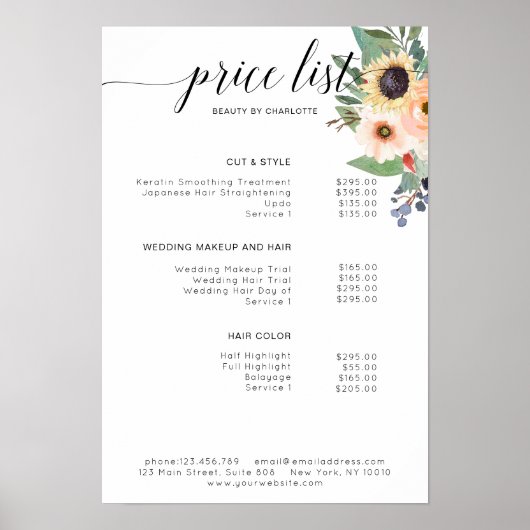 モダン,フローラ価格表ポスター ポスター (正面)