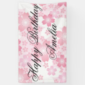 モダン,フローラ，かわいい，トレンディー,ガーリーピンク，花，指 横断幕 (縦)