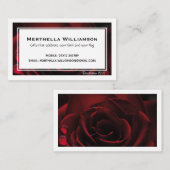 モダン | フローラ | レッドローズ | クリスチャン 名刺 (正面/裏面)