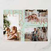 モダン&ブメリーライトはっきりしたタイポグラフィ3 Photo Mint 箔シーズンカード (正面)