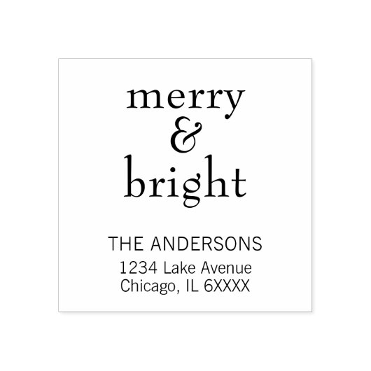 モダン&ブメリーライトファミリーネームホリデイ ラバースタンプ (インプリント)