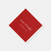 モダン&ブメリーライトレッドクリスマスホリデー スタンダードカクテルナプキン (角)