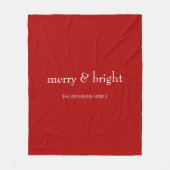 モダン&ブメリーライトレッドクリスマスホリデー フリースブランケット (正面)