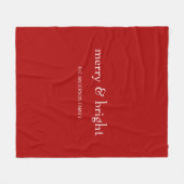 モダン&ブメリーライトレッドクリスマスホリデー フリースブランケット (正面(横))