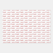 モダン&ブメリーライトレッドクリスマスホリデー ラッピングペーパーシート (正面3)