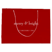 モダン&ブメリーライトレッドクリスマスホリデー ラージペーパーバッグ (裏面)