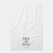 モダン&ブメリーライトレトロカラフルクリスマスキ キッチンタオル (縦)