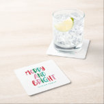 モダン&ブメリーライトレトロカラフルクリスマスキ スクエアペーパーコースター<br><div class="desc">ミニマモダンリストと明るいカラフルレトロメリークリスマス家族PhotoScript Bohoクリスマスカードのメッセージどんなカスタムや問い合わせストライプでも。</div>