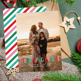 モダン&ブメリーライトレトロカラフルクリスマス シーズンカード