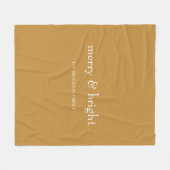 モダン&ブメリーライト金ゴールドクリスマス フリースブランケット (正面(横))