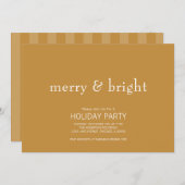 モダン&ブメリーライト金ゴールドクリスマス 招待状 (正面/裏面)