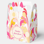 モダン ブライダルシャワー レトロ アブストラクト ピンク ウェーブ フェイバーボックス (オープン)