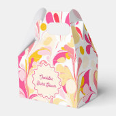 モダン ブライダルシャワー レトロ アブストラクト ピンク ウェーブ フェイバーボックス (正面サイド)