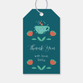 モダン ブライダル シャワー – アフタヌーンティーパーティー ギフトタグ