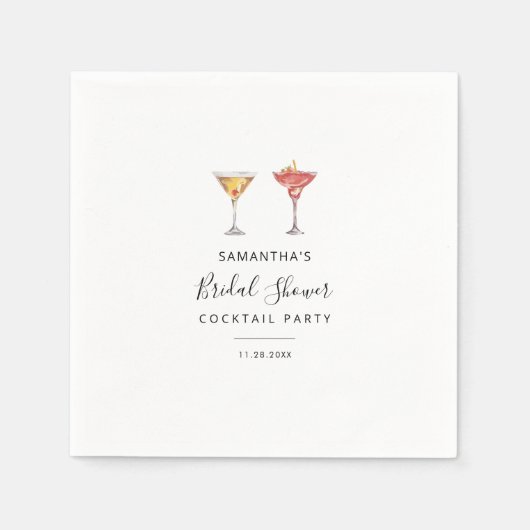 モダン ブライダル シャワー カクテル パーティー スタンダードカクテルナプキン (正面)