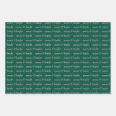 モダン&ブライトメリークリスマスホリデーグリーンピンク ラッピングペーパーシート (正面2)