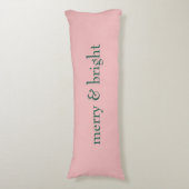 モダン&ブライトメリークリスマスホリデーピンクグリーン ボディピロー (正面縦)