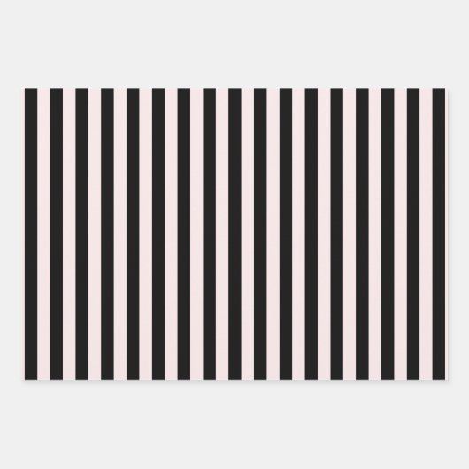 モダン&ブライトメリークリスマスホリデーピンクブラック ラッピングペーパーシート (正面)