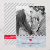 モダン&ブライトメリースノーフレークスホリデーフォト シーズンカード (正面/裏面)