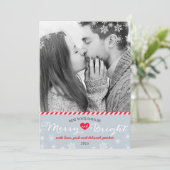 モダン&ブライトメリースノーフレークスホリデーフォト シーズンカード (スタンド正面)