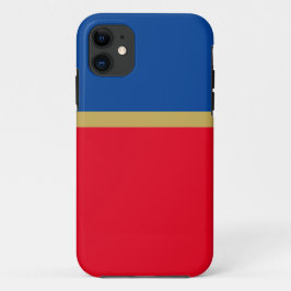 モダン ブライトレッド ロイヤルブルー バンド カラー ブロック iPhone 11 ケース