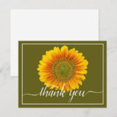 モダン ブライト オレンジ & イエロー ヒマワリ サンキュー ポストカード (正面/裏面)