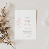 モダン ブライト オレンジ フローラル ウェディング インビテーション