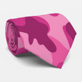 モダン ブライト ピンク ブルー カモ, モノグラムイニシャル ネクタイ (ロール)
