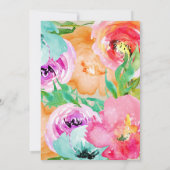 モダン ブライト フローラル ブラウン クラフト ブライダル シャワー 招待状 (裏面)