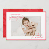 モダン ブライト ボーダー 手書き クリスマス スクリプト (正面/裏面)