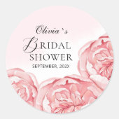 モダン ブライドシャワー スクエアステッカー ラウンドシール (正面)