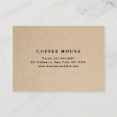 モダン ブラウン かわいい シンプル コーヒー ロイヤリティカード (裏面)