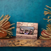 モダン ブラウン ベージュ セピア ライト ブラウン オレンジ 花崗岩 フォトプラーク (側面)