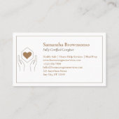 モダン ブラウン ミニマル ケアギバー 名刺 (裏面)