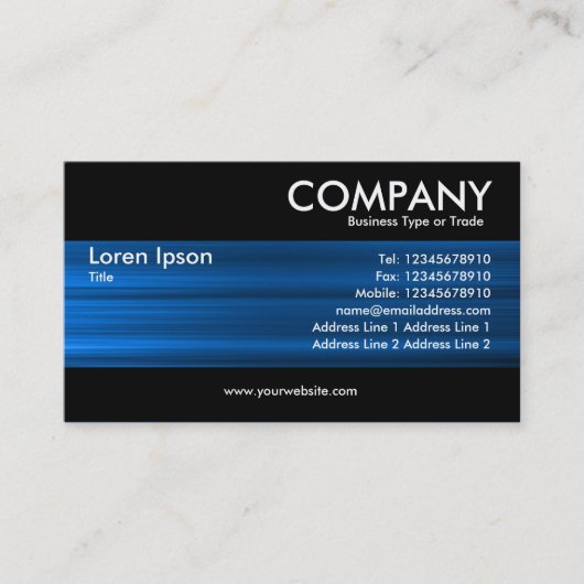 モダン – ブラシ付きブルーテクスチャ 名刺 (正面)