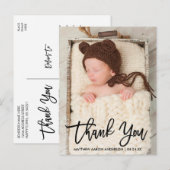 モダン ブラシ スクリプト サンクス ニューベイビー ポストカード ブック (正面/裏面)