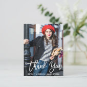 モダン ブラシ スクリプト 卒業 ありがとう ポストカード (スタンド正面)