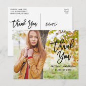 モダン ブラシ スクリプト 卒業 ありがとう B ポストカード (正面/裏面)