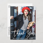 モダン ブラシ スクリプト 卒業 ありがとう W ポストカード (正面/裏面)