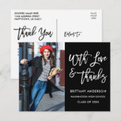 モダン ブラシ スクリプト 卒業 愛 感謝 ポストカード (正面/裏面)