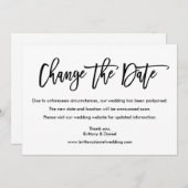 モダン ブラシ スクリプト 変更日 カード (正面/裏面)