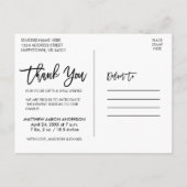 モダン ブラシ スクリプト 新しい赤ちゃん誕生のお礼ポストカードブック ポストカード (裏面)