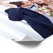 モダン ブラシ スクリプト 新郎新婦 結婚写真 ポスター (角)