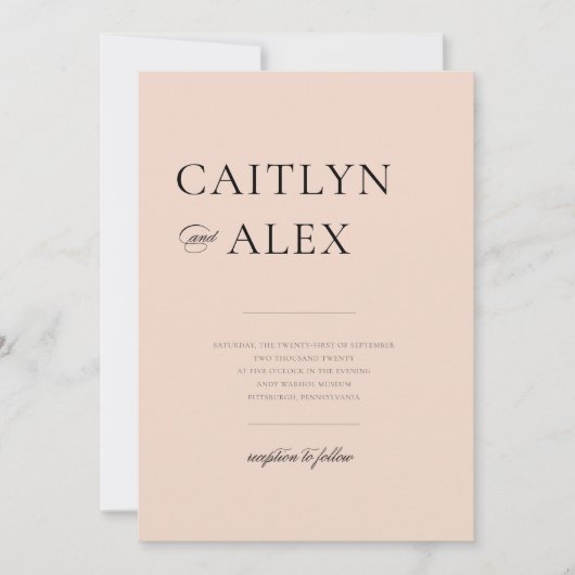 モダン ブラックとブッシュのウェディング 招待状 (正面)