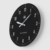 モダン ブラックウォールクロック ラージ壁時計 (傾斜)