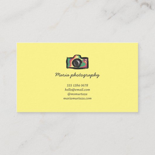 モダン&ブラックエレガントミニマル写真撮影ブシン 名刺 (裏面)