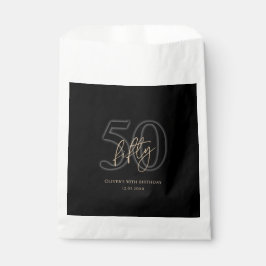 モダン ブラックゴールド 50歳の誕生日パーティー フェイバーバッグ