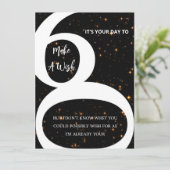 モダン ブラックゴールド 60歳誕生日 ギフトカード 招待状 (スタンド正面)