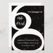 モダン ブラックゴールド 60歳 誕生日 ギフトカード 招待状 (正面/裏面)